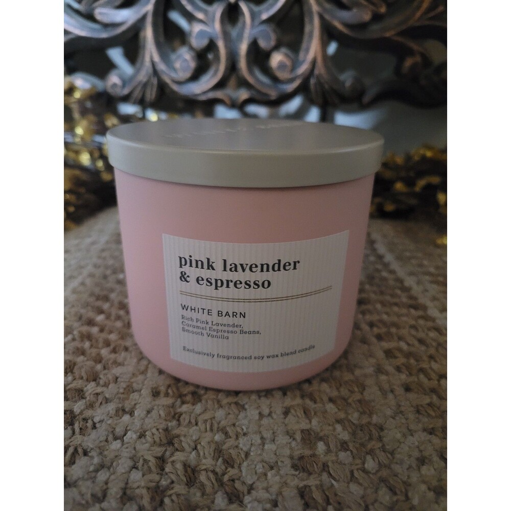 Bath and Body Works- Pink Lavender & Espresso 3-wick Candle